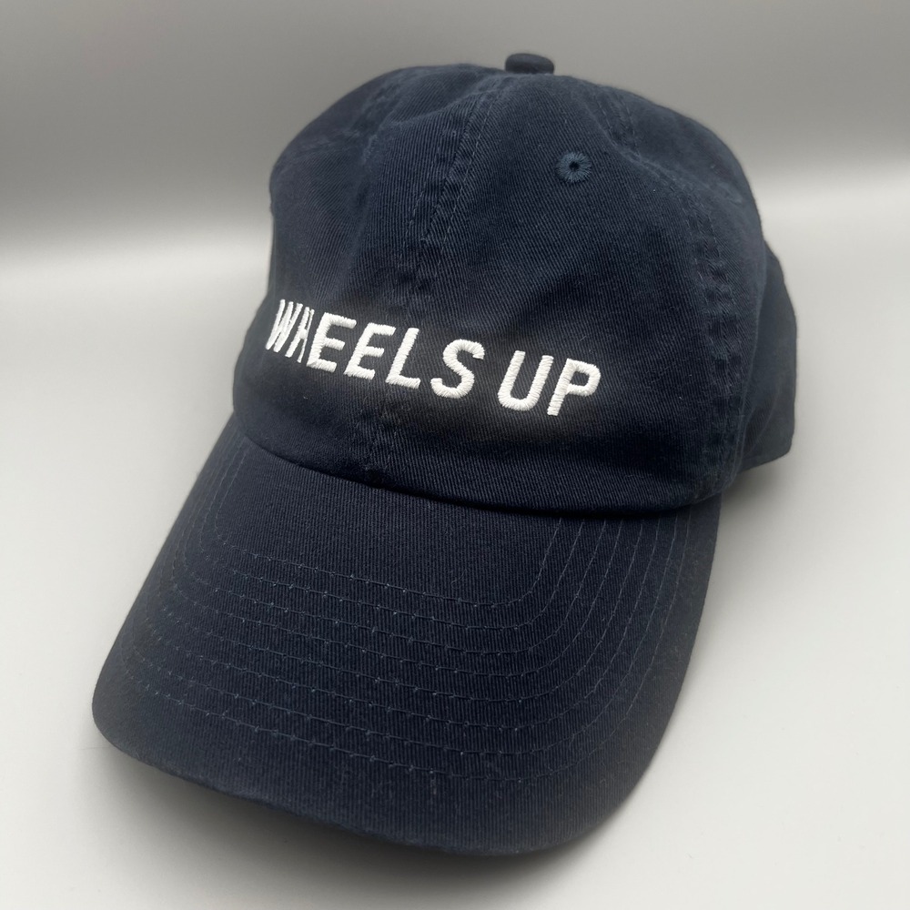 Wheels Up Private Aviation Baseball Cap Navy Blue Cotton Adjustable Hat 8760 USA
